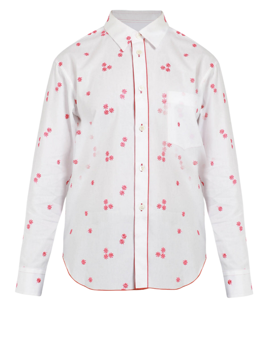 Flower Embroidered Shirt