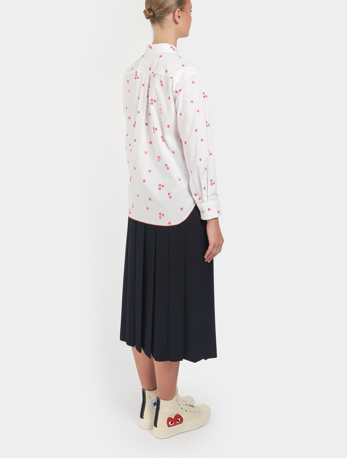 Flower Embroidered Shirt