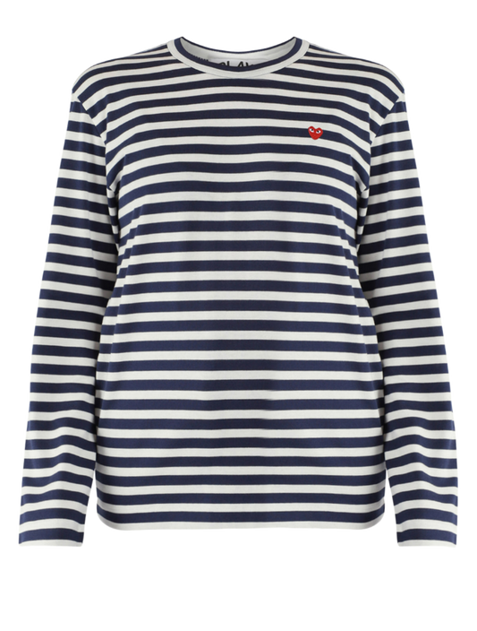 Men's Little Heart Striped Long Sleeve T-Shirt