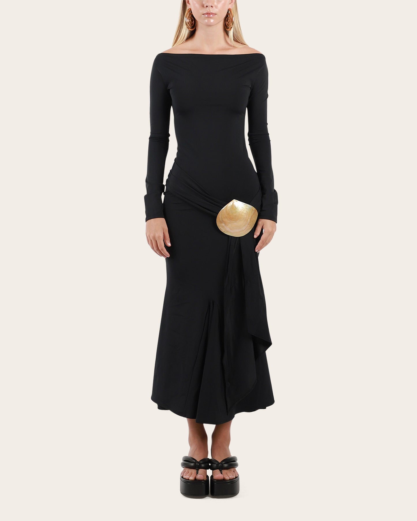 Recycled Spandex Shell Belt Dress