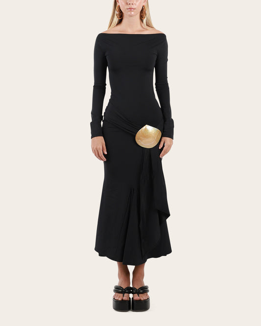 Recycled Spandex Shell Belt Dress