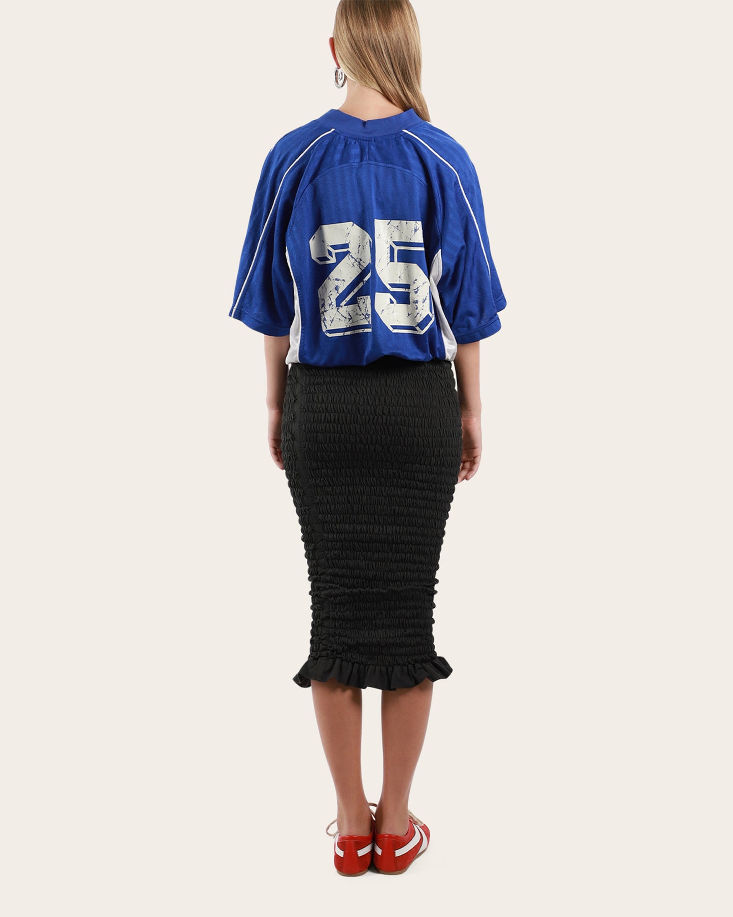 Shirred American Football Dress Medium