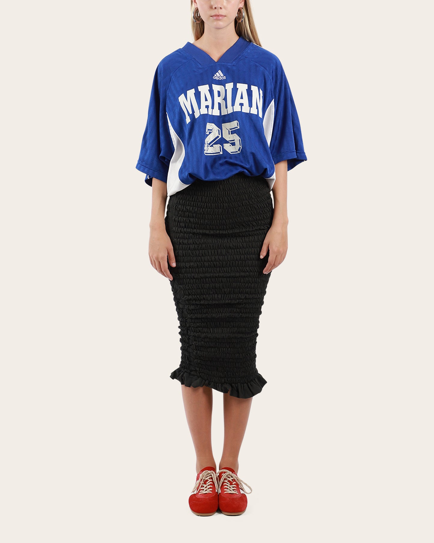 Shirred American Football Dress Medium