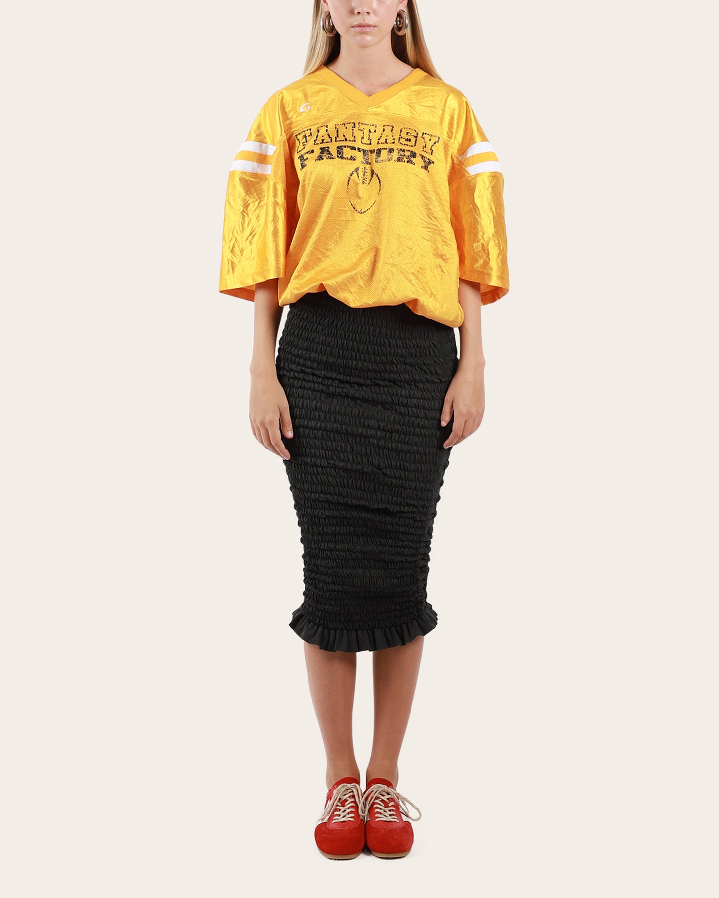 Shirred American Football Dress Small