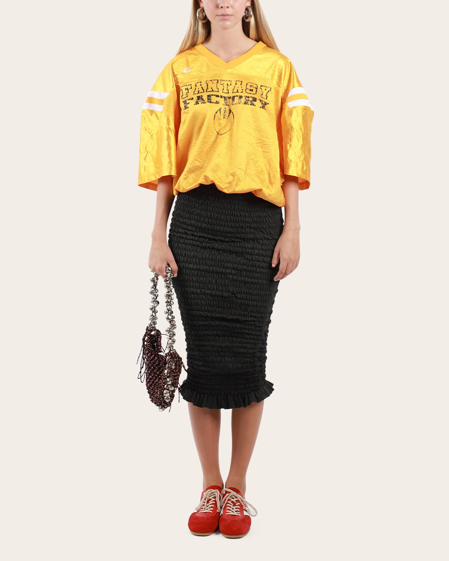 Shirred American Football Dress Small