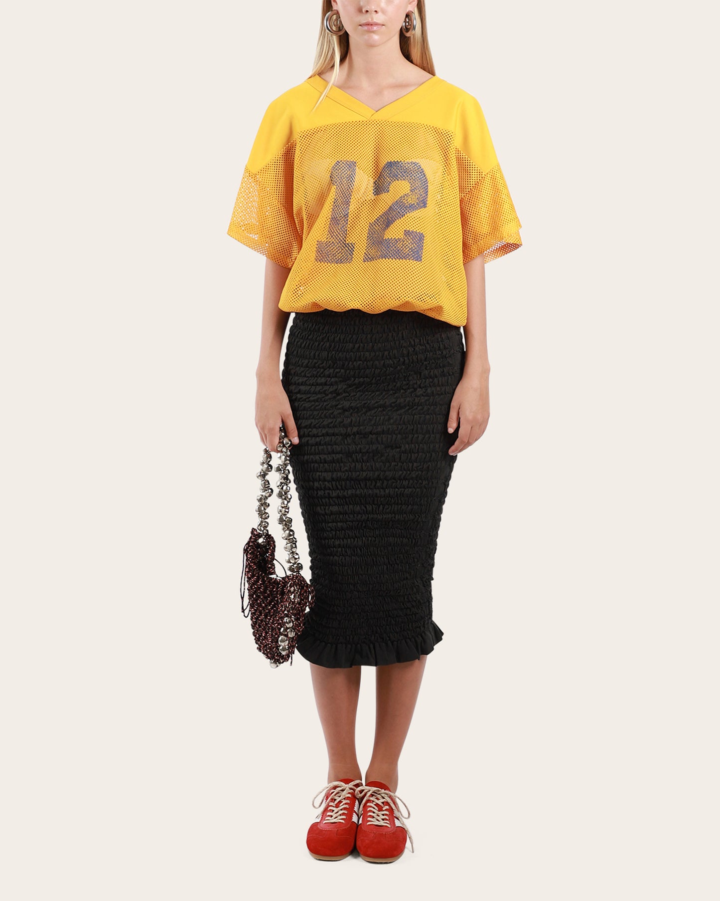 Shirred American Football Dress Small