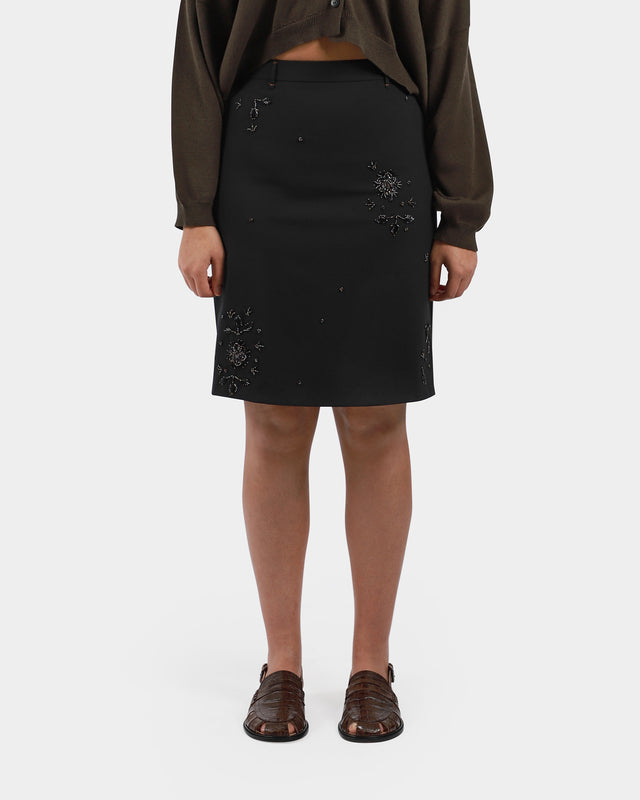 Embellished Tailoring Skirt Black
