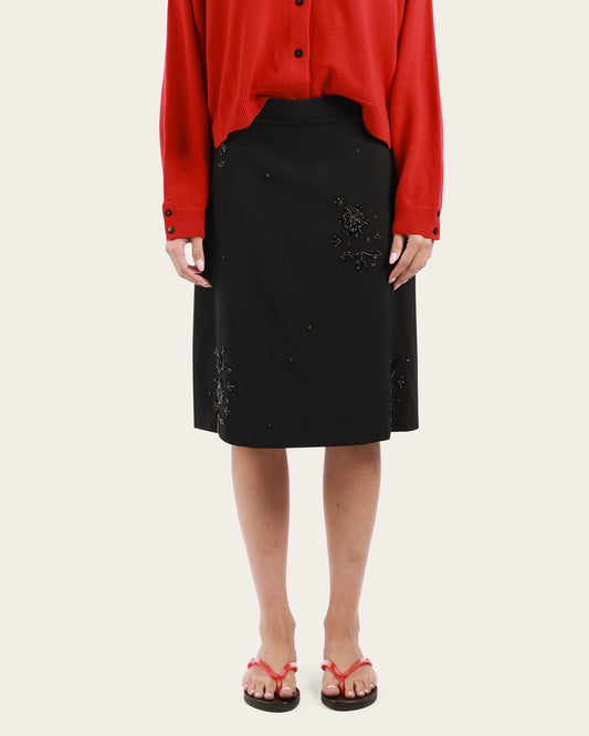 Embellished Tailoring Skirt Black