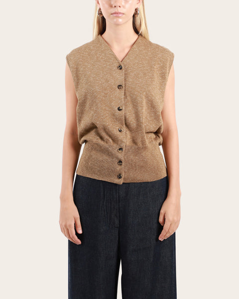 Flecked Cotton Waistcoat
