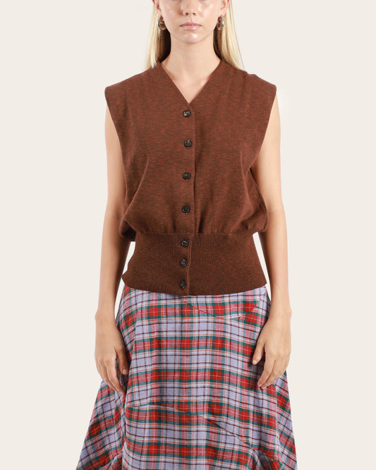 Flecked Cotton Waistcoat