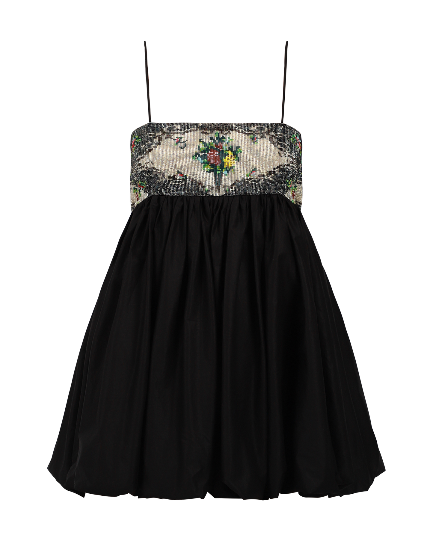 Handmade Beaded Mini Dress Black
