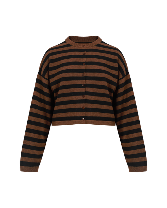 Merino Wool Stripe Cardigan