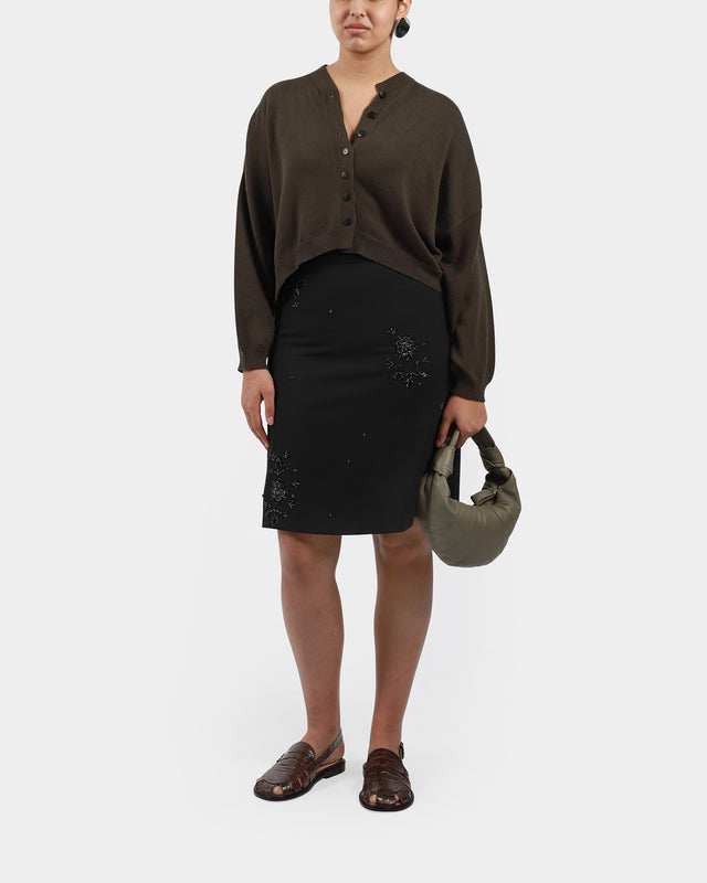 Cotton & Cashmere Cardigan Dark Moss