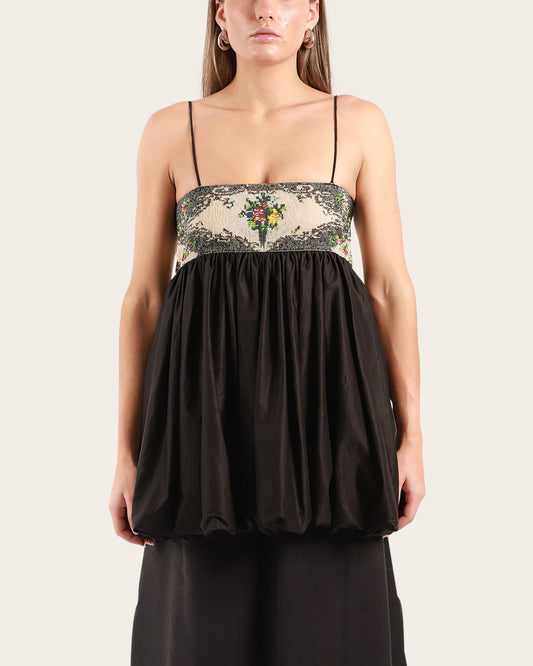 Handmade Beaded Mini Dress Black