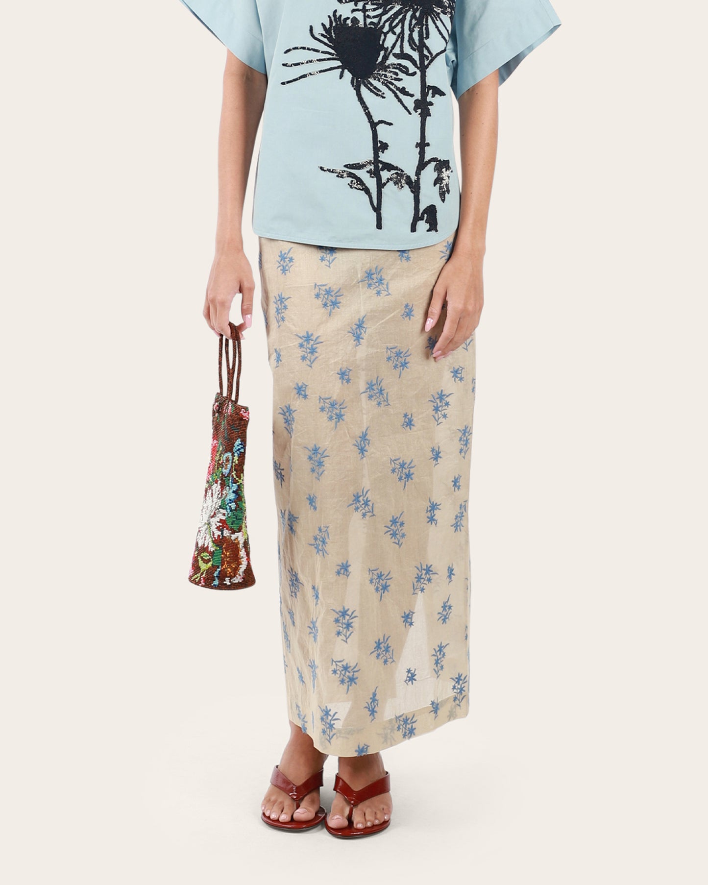 Embroidered Paper Skirt