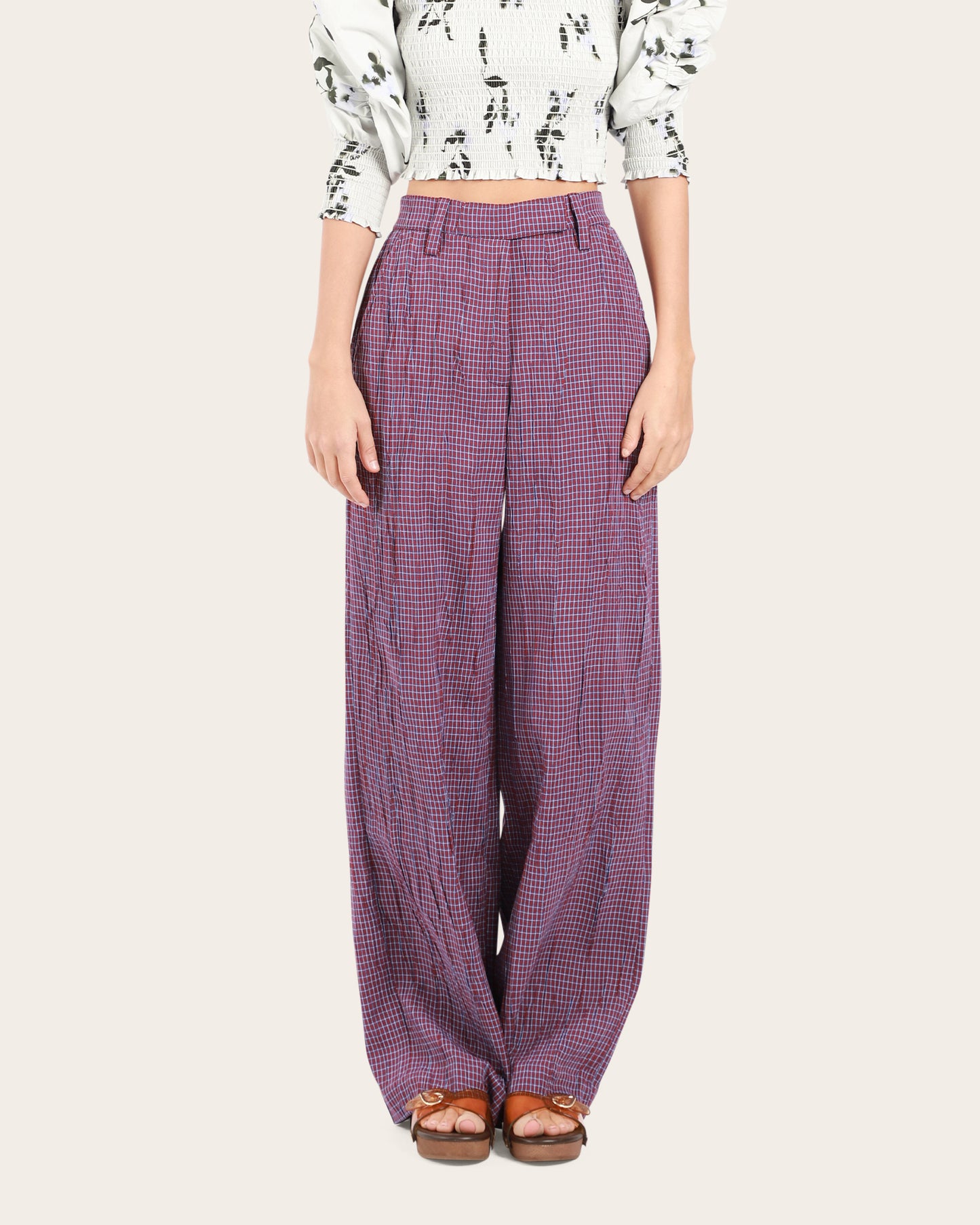 Wide-Leg Bonded Pants