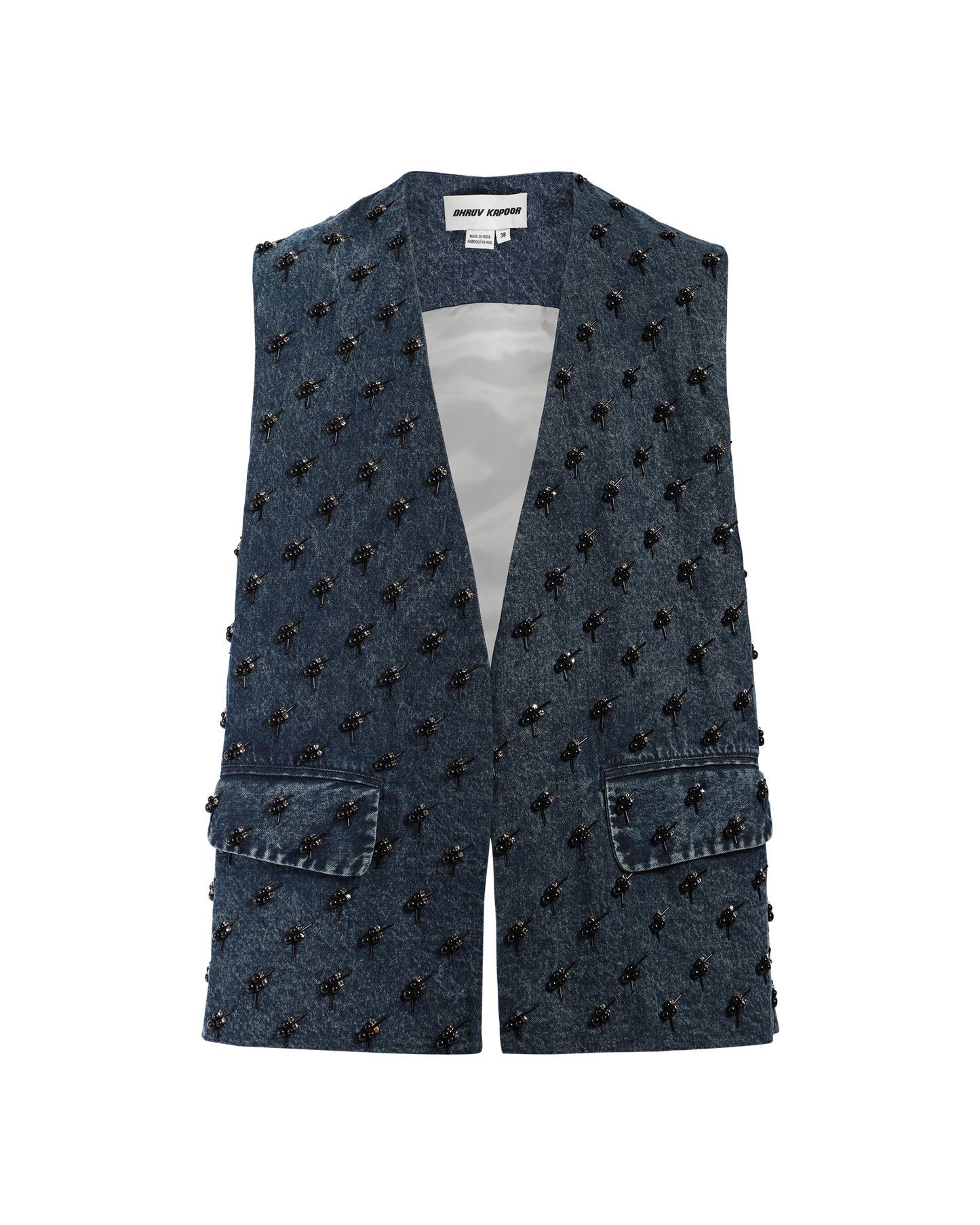 Bejewelled Denim Vest