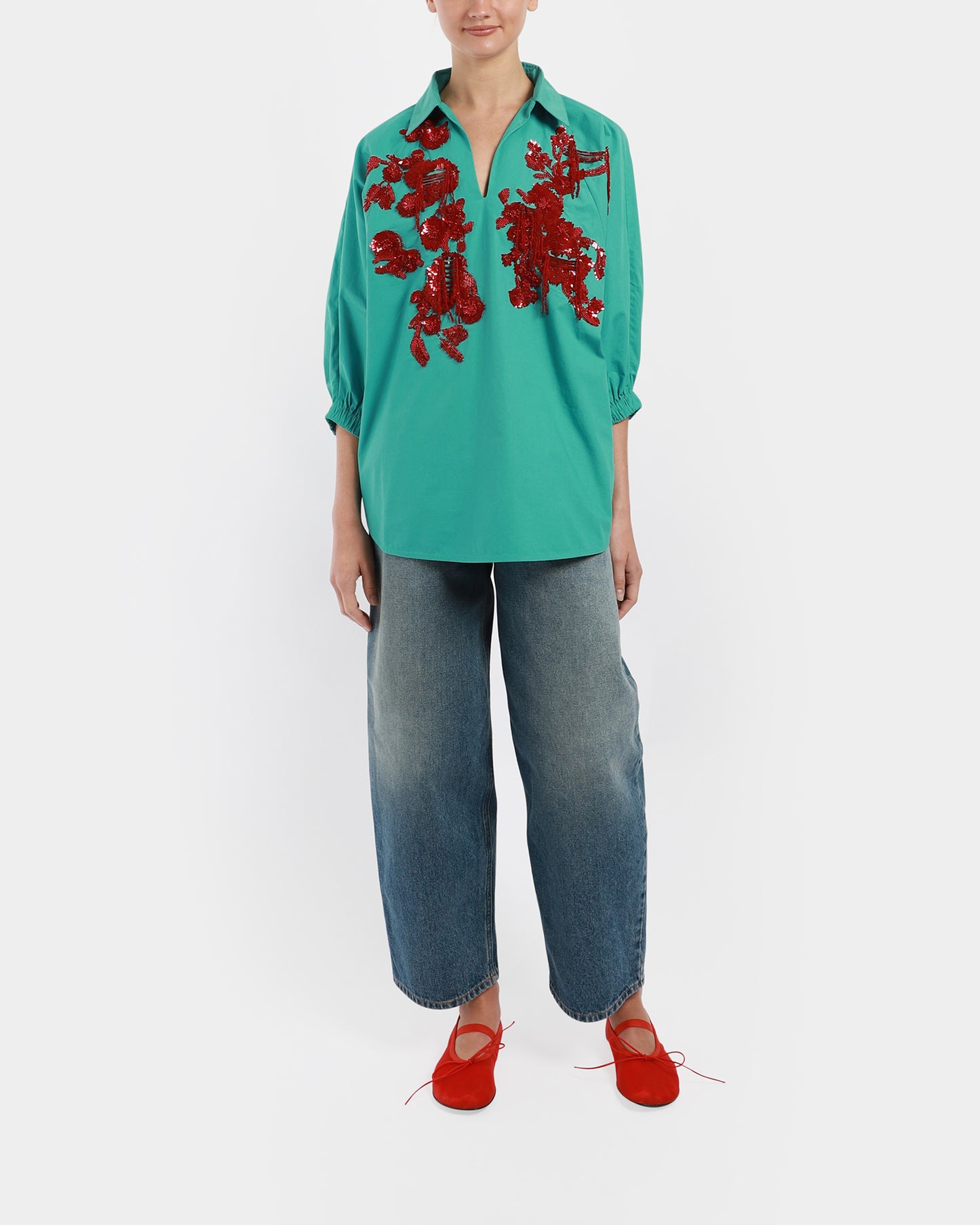 Bouquet Polo Batwing Shirt