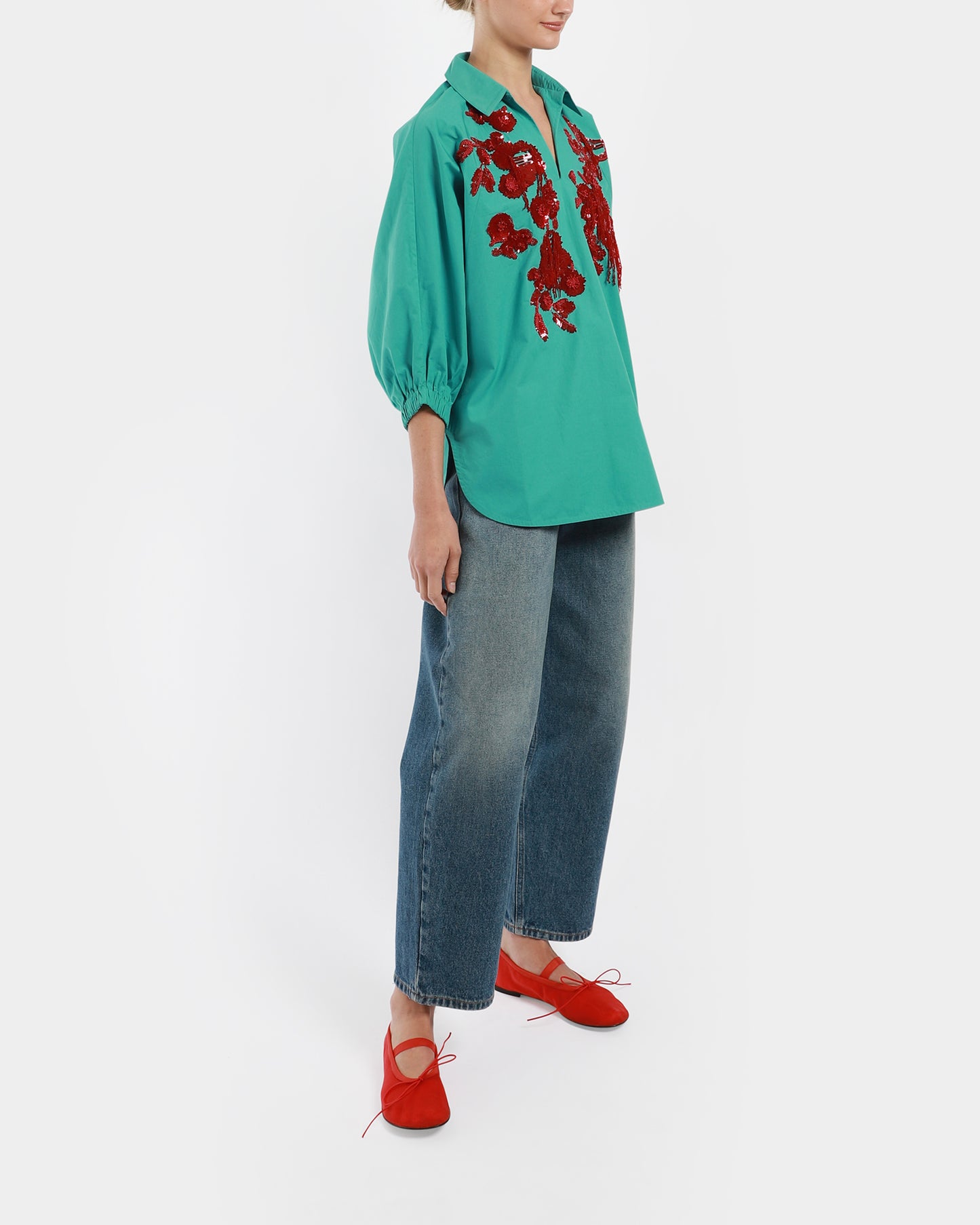 Bouquet Polo Batwing Shirt