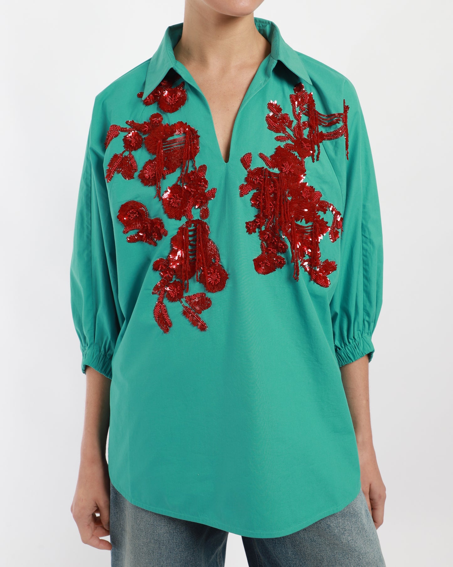 Bouquet Polo Batwing Shirt