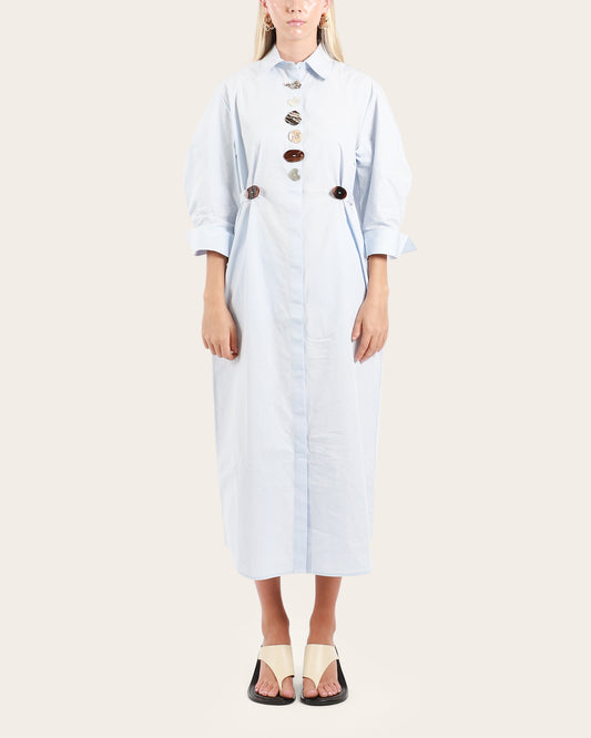 Button Belted Dress