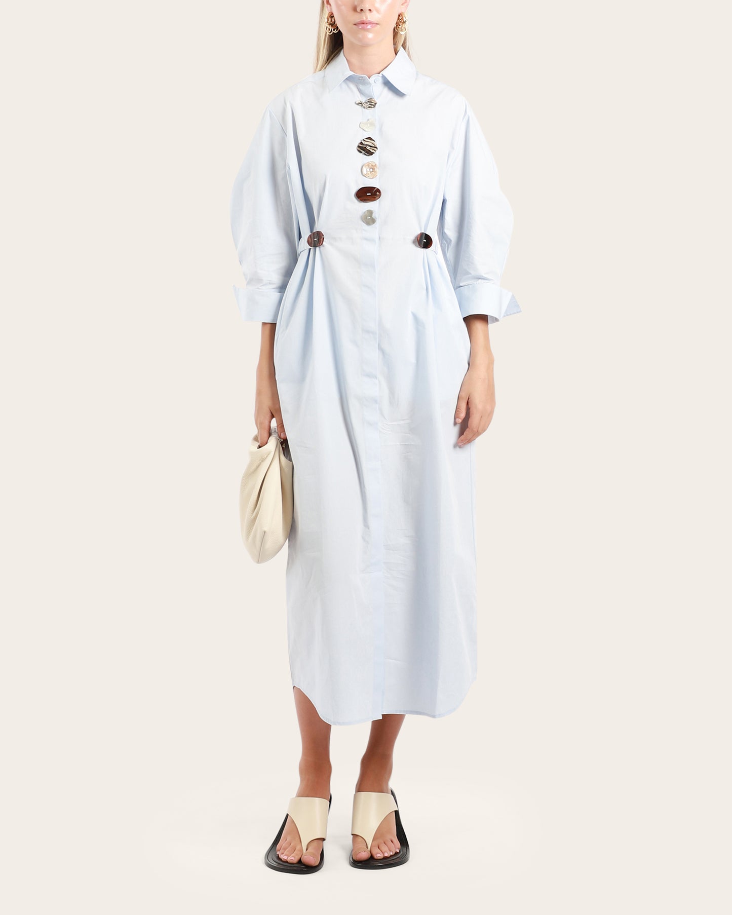 Button Belted Dress