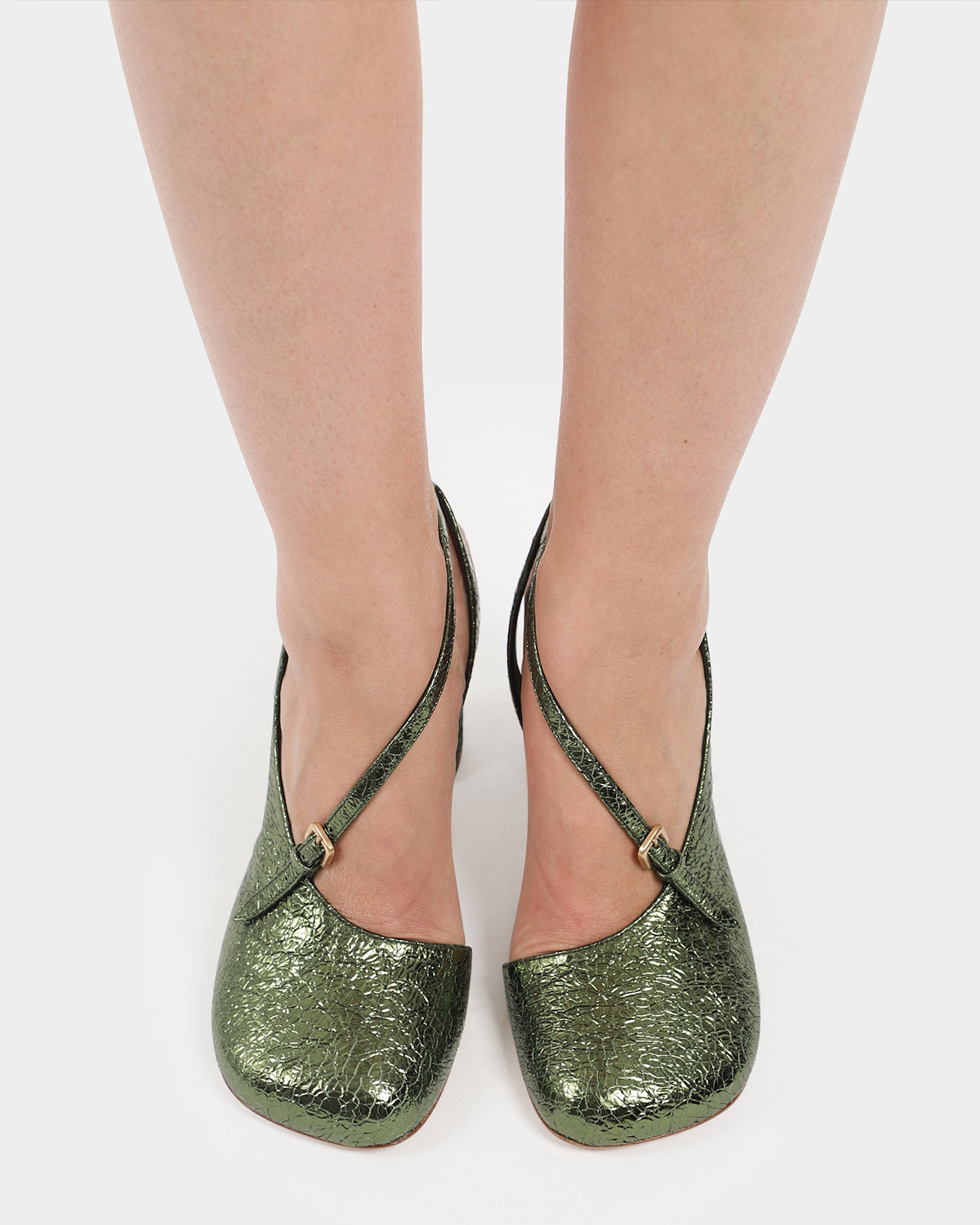 Asymmetric Leather Heels