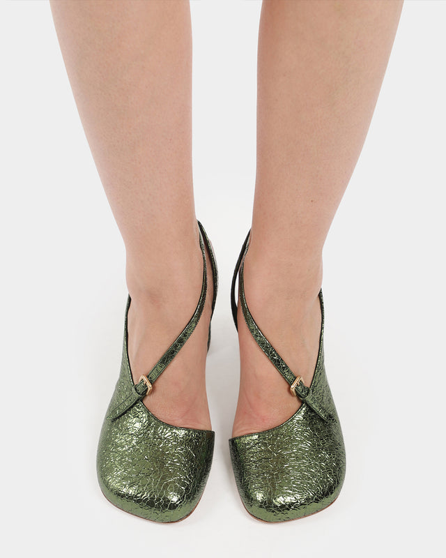 Asymmetric Leather Heels