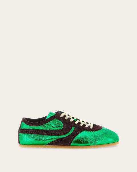 Metallic Leather Sneakers