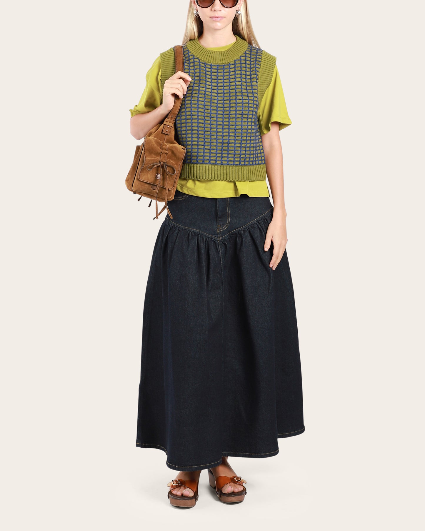 Denim Long Skirt