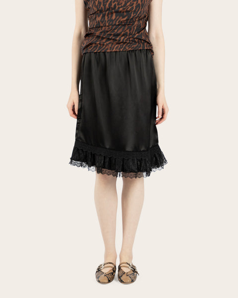 Fluid Satin Frill Skirt