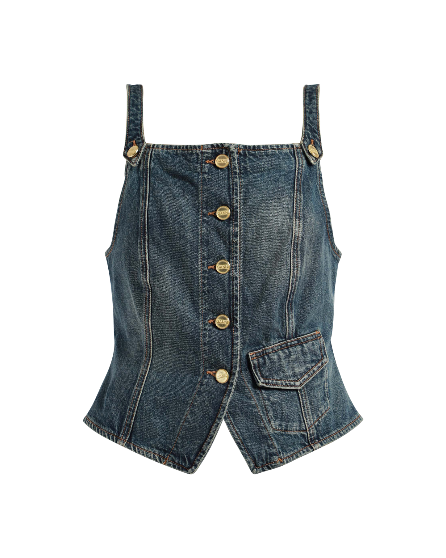 Heavy Washed Denim Top