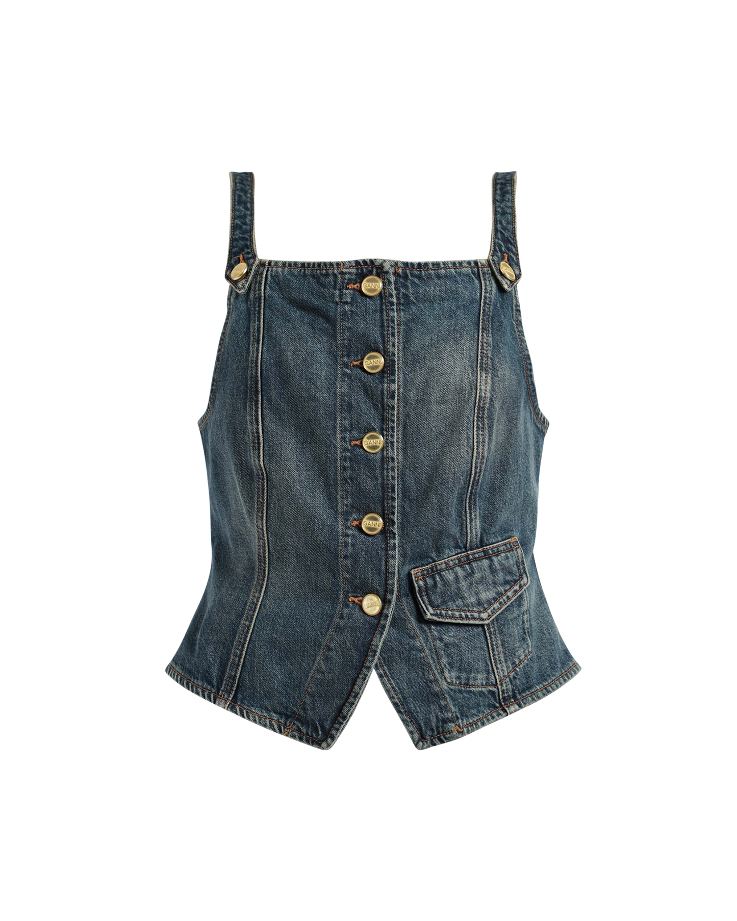 Heavy Washed Denim Top