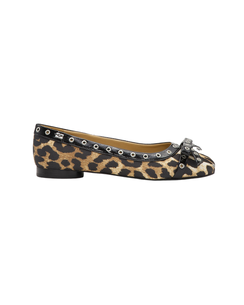 Ganni Leopard Ballerina Flats Online | Camargue Fashion