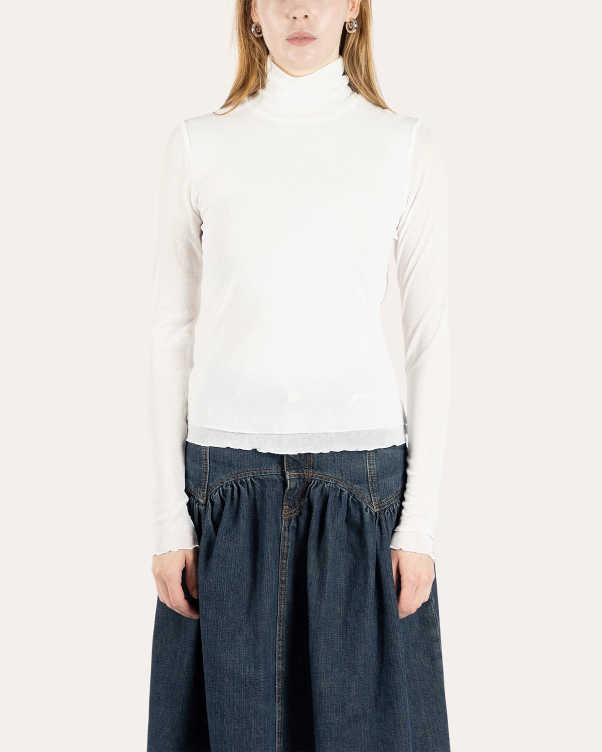 Marl Mesh Turtleneck