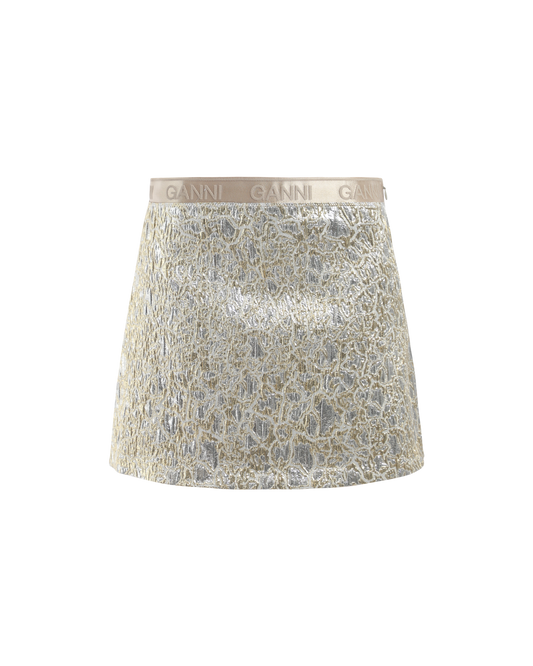 Metallic Cloque Mini Skirt