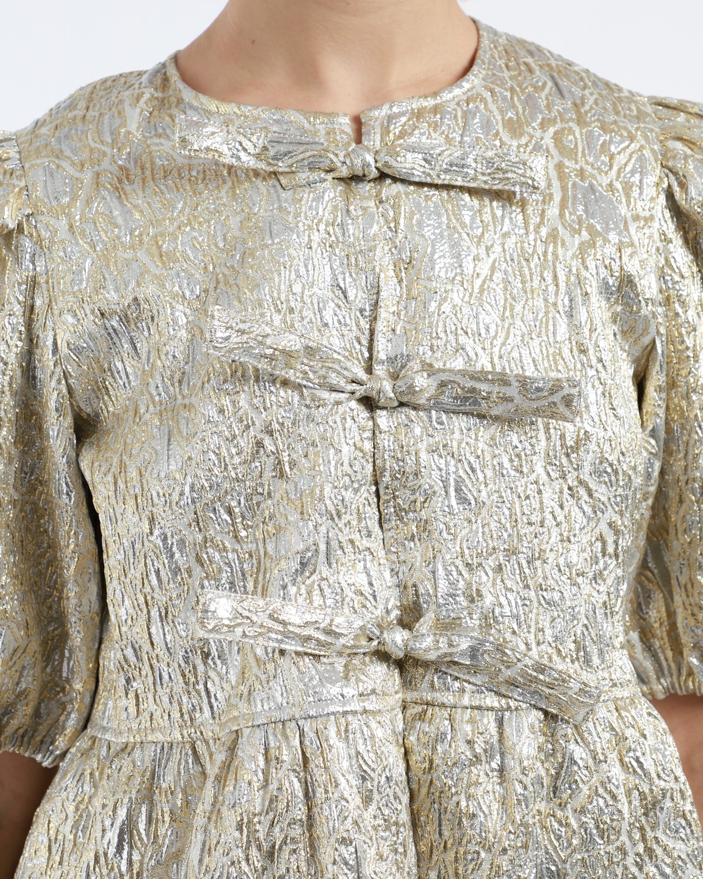 Metallic Peplum Blouse