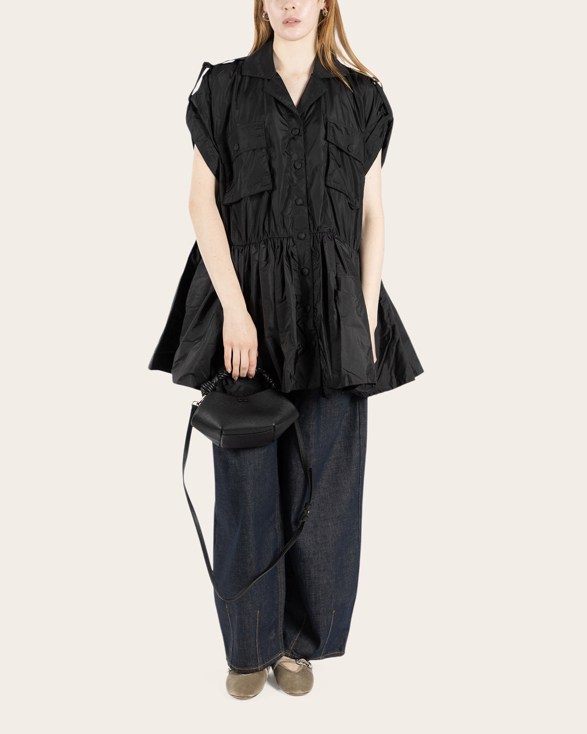 Nylon Mini Utility Dress