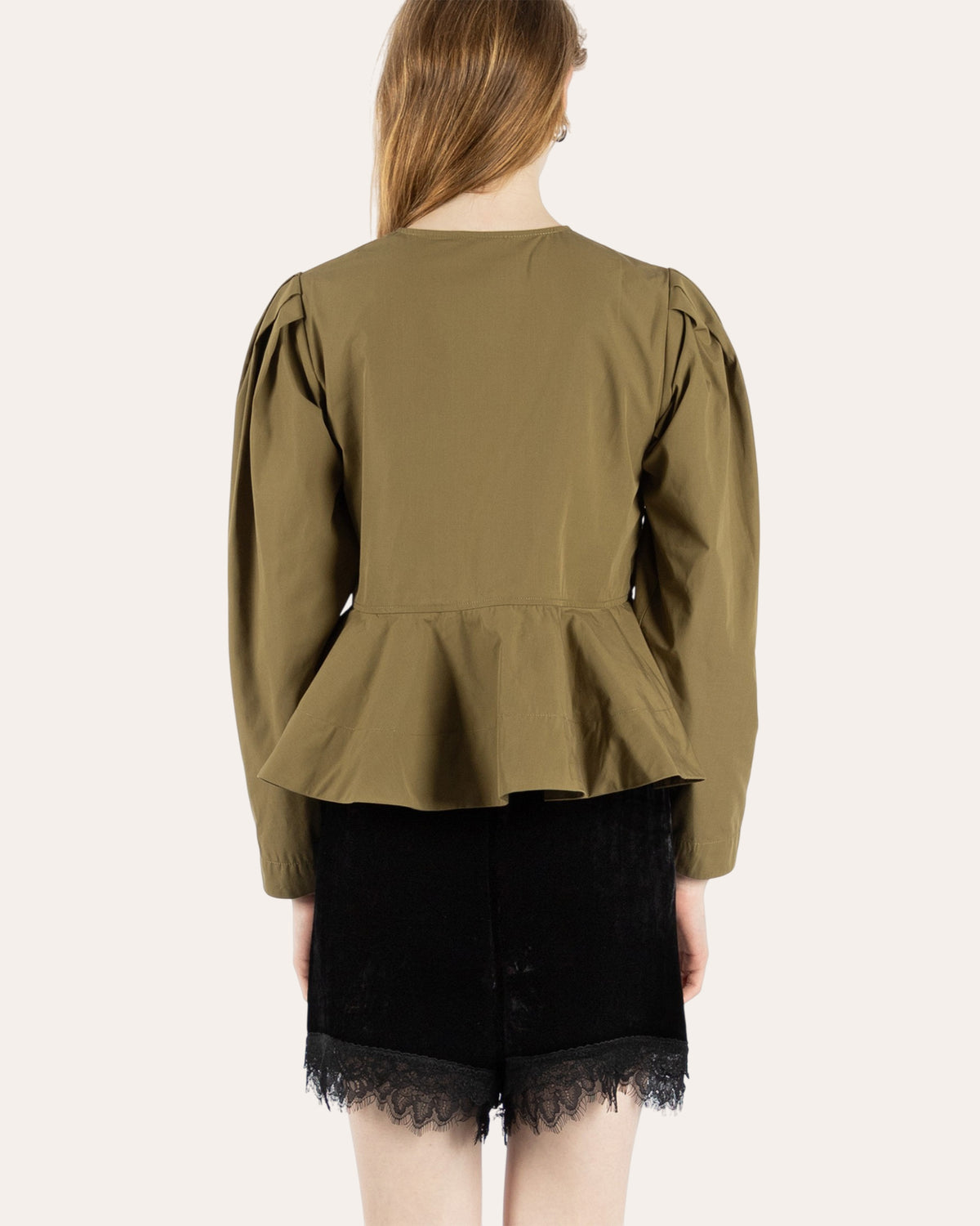Poplin Peplum Blouse