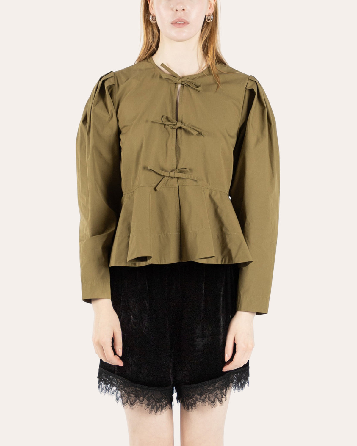 Poplin Peplum Blouse