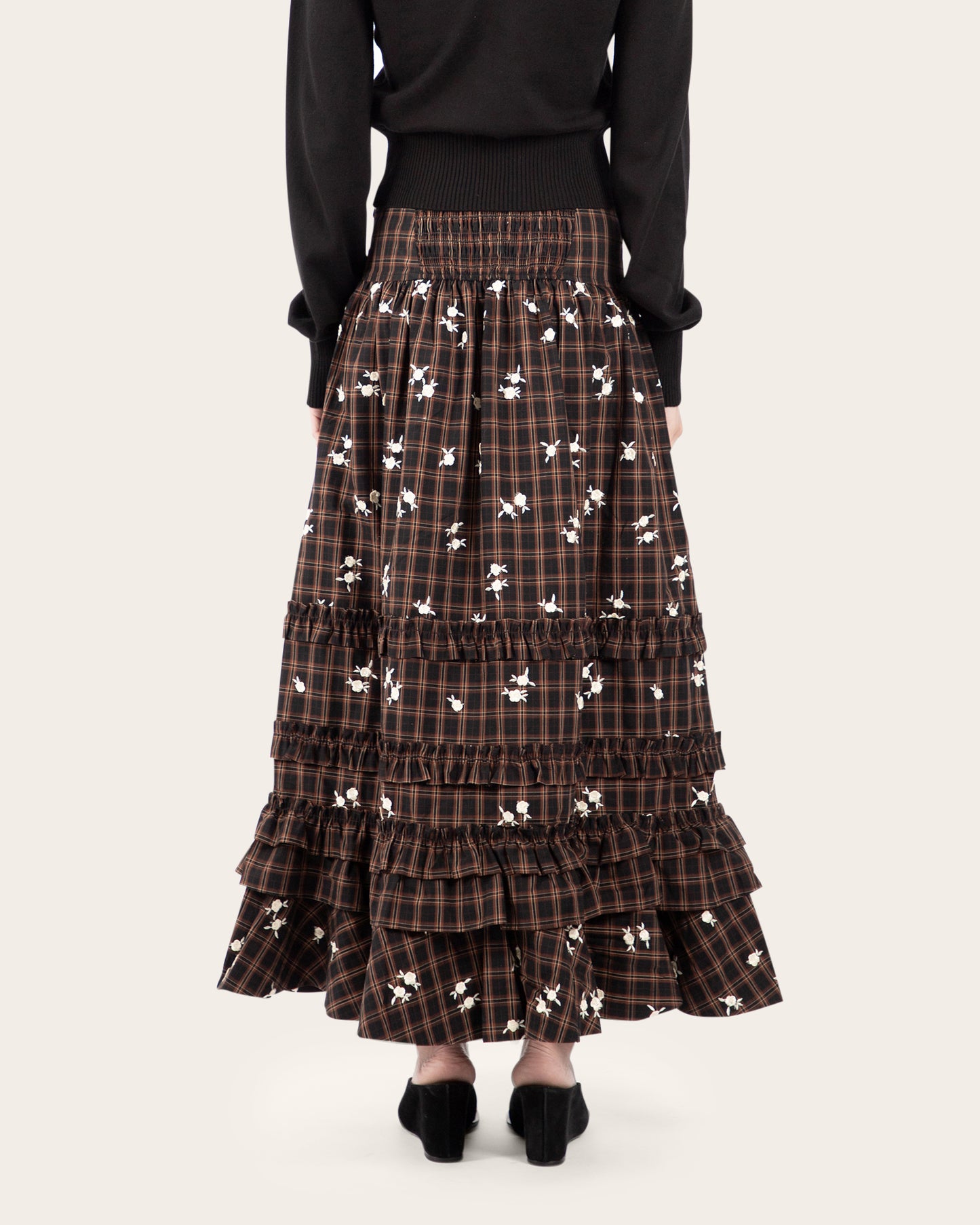 Printed Check Skirt