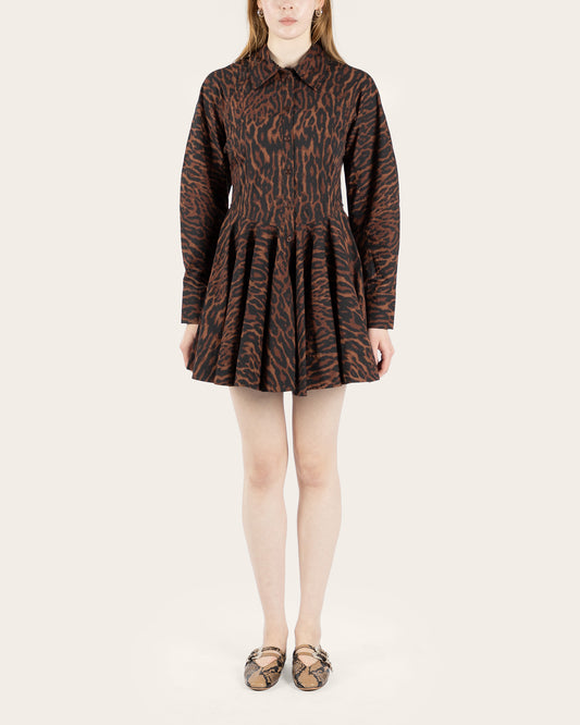 Printed Peplum Mini Dress