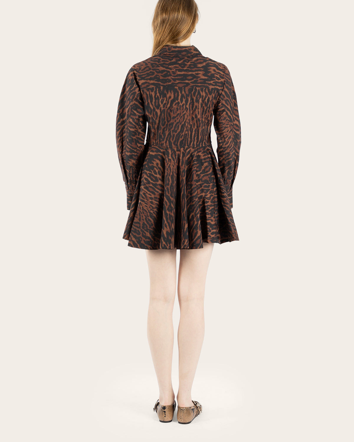 Printed Peplum Mini Dress