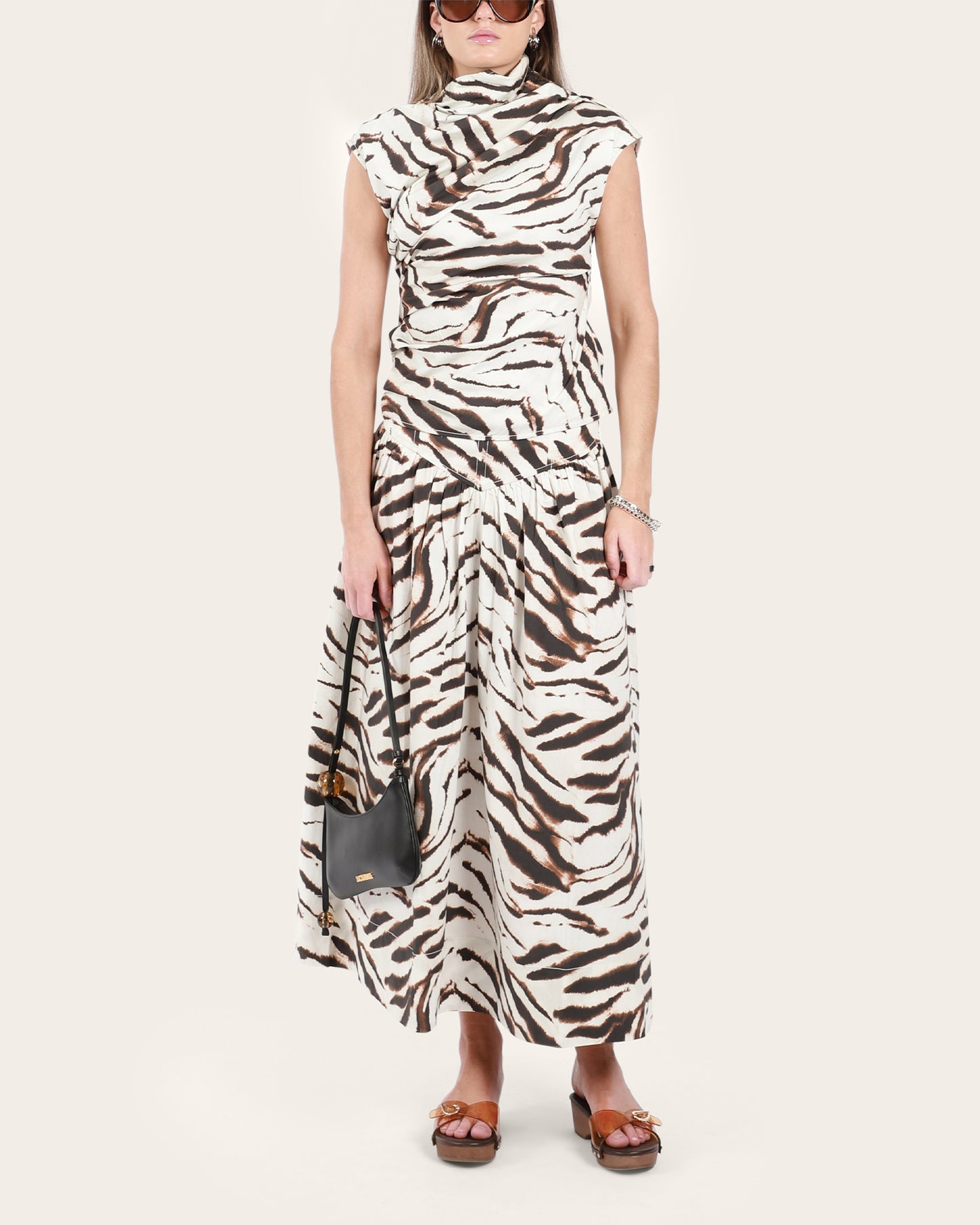 Printed Ruched Top