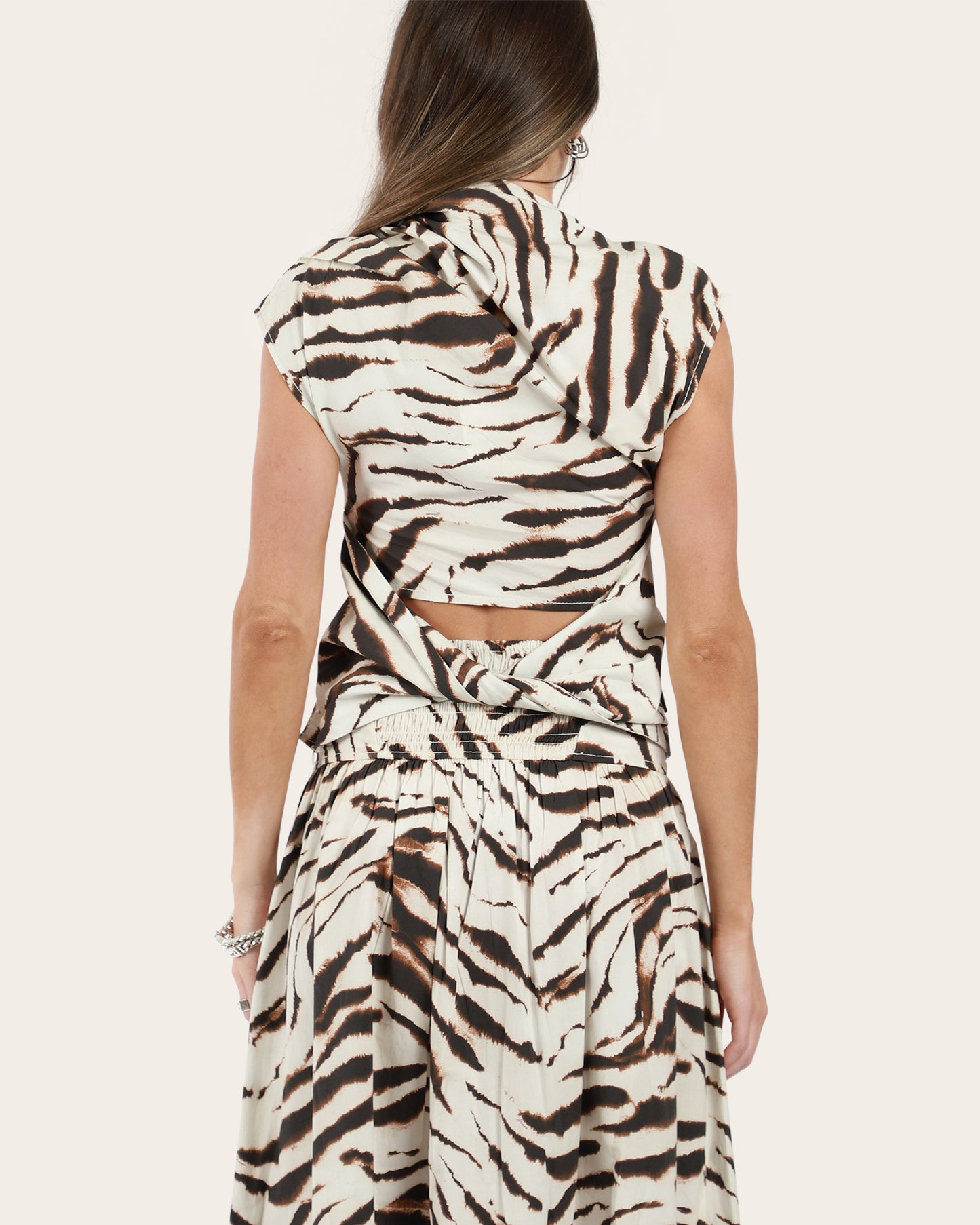 Printed Ruched Top