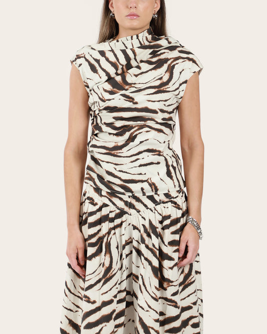 Printed Ruched Top