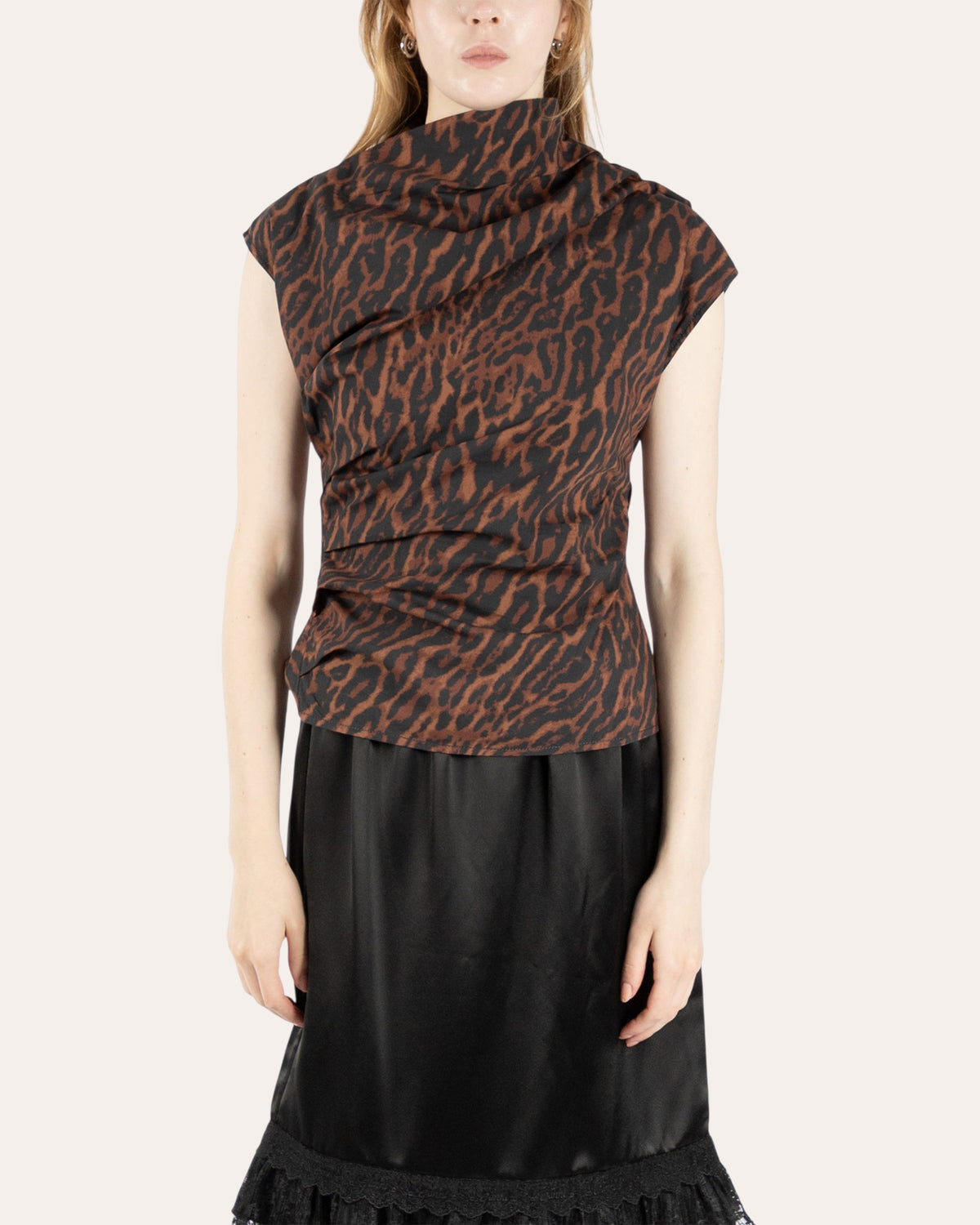 Printed Ruched Top
