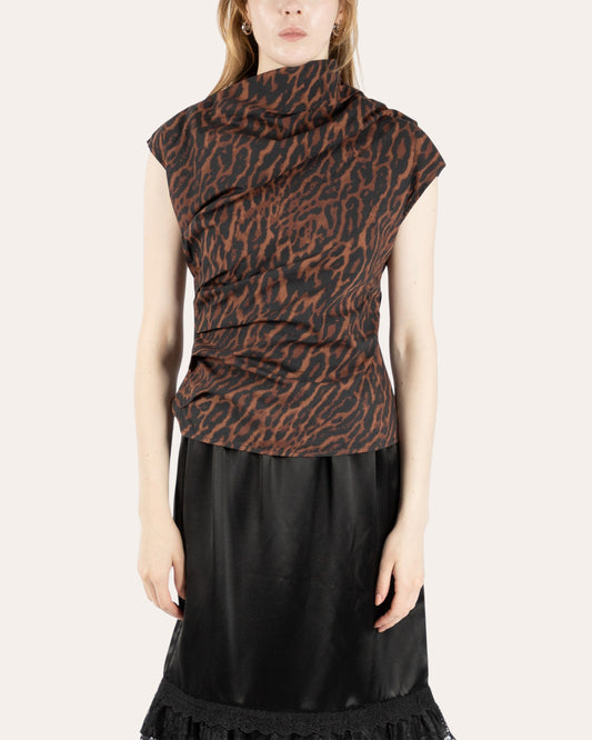 Printed Ruched Top