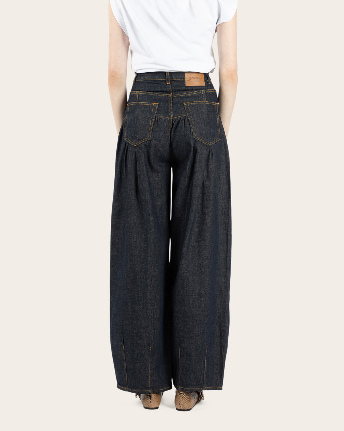 Slub Denim Corset Jeans