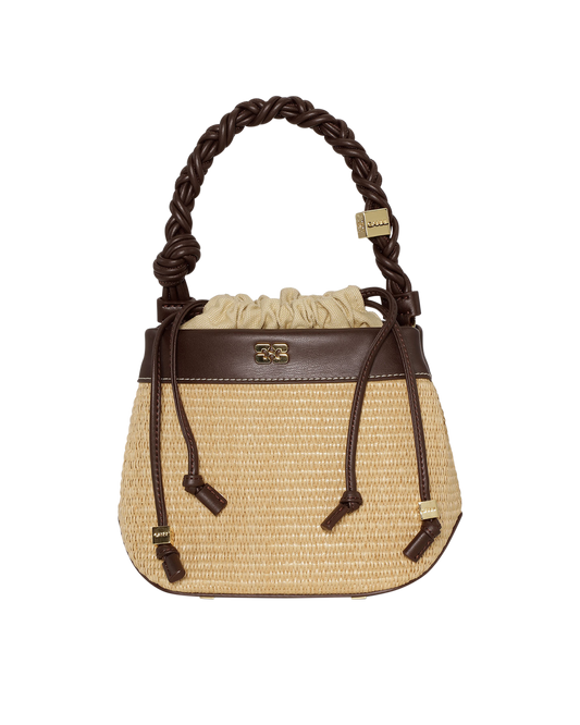 Ganni Bou Raffia Bucket Bag